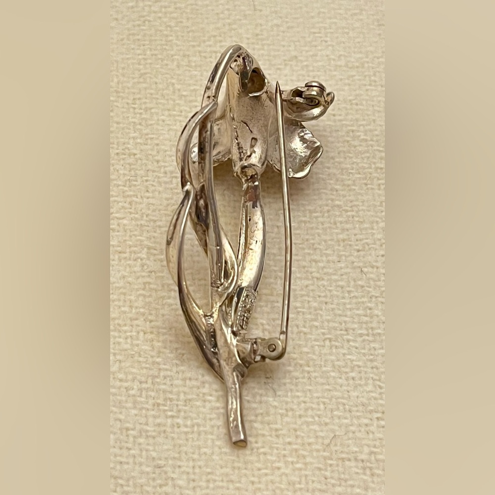 Sterling Silver 925 SARAH COV Coventry Vintage floral flower pin brooch signed - Picture 8 of 11